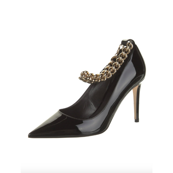 TAMARA MELLON Patent Leather Chain-Link Heels - Picture 1 of 5
